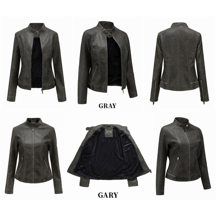 レザージャケット　秋冬　レディース　裏起毛　ライダースジャケット　革ジャン　アウター　PUジャケット