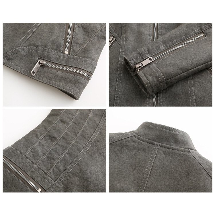 レザージャケット　秋冬　レディース　裏起毛　ライダースジャケット　革ジャン　アウター　PUジャケット