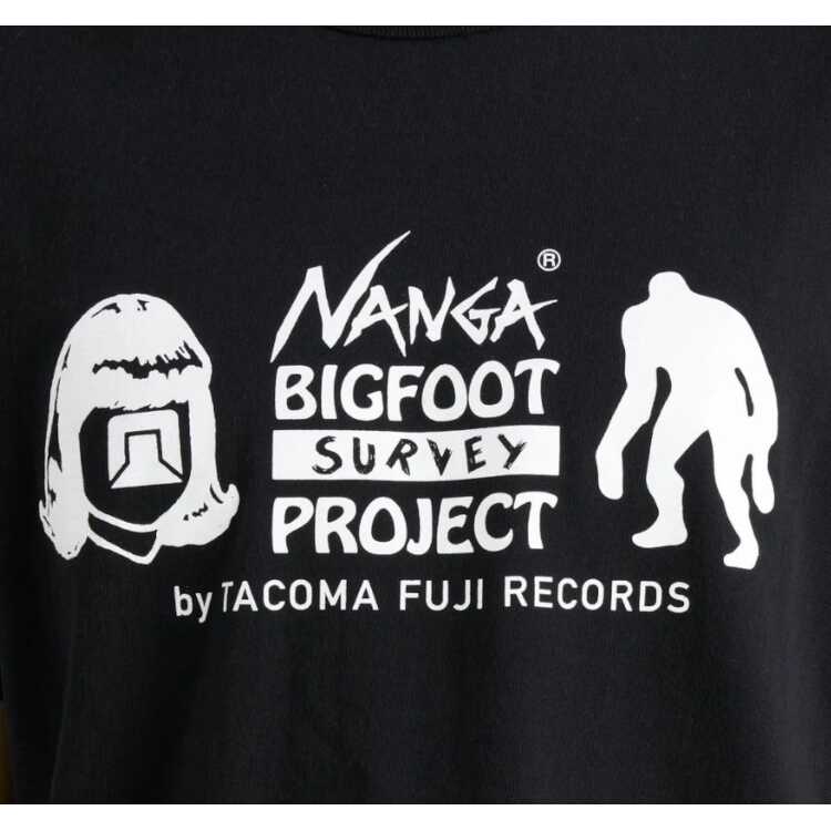 ナンガ×タコマフジレコード ビッグフットサーベイプロジェクト ロゴティー（メンズ） L ブラック #N0000843