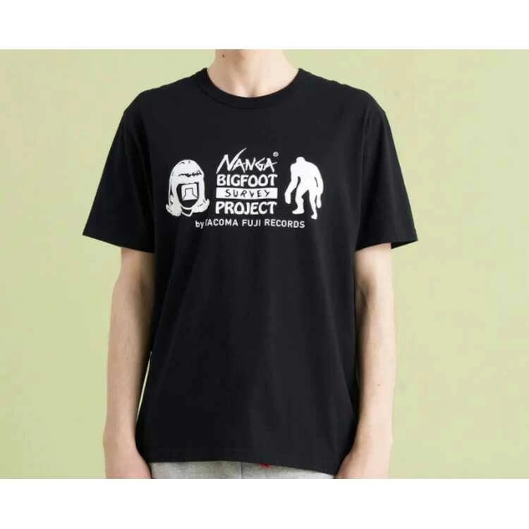 ナンガ×タコマフジレコード ビッグフットサーベイプロジェクト ロゴティー（メンズ） L ブラック #N0000843