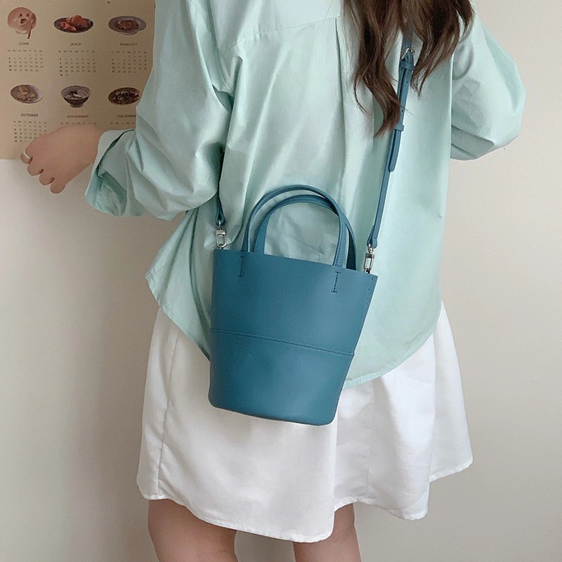 極シンプル本革ハンドバッグ女性2025春夏新作牛革バケツバッグ斜め掛け携帯バッグショルダーバッグ ショルダーバッグ