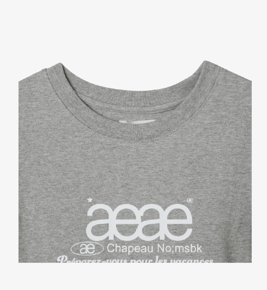 【aeae】 WEB LOGO CROP T-SHIRTS : MELANGE GREY 【aeae】 WEB LOGO CROP T-SHIRTS : MELANGE GREY