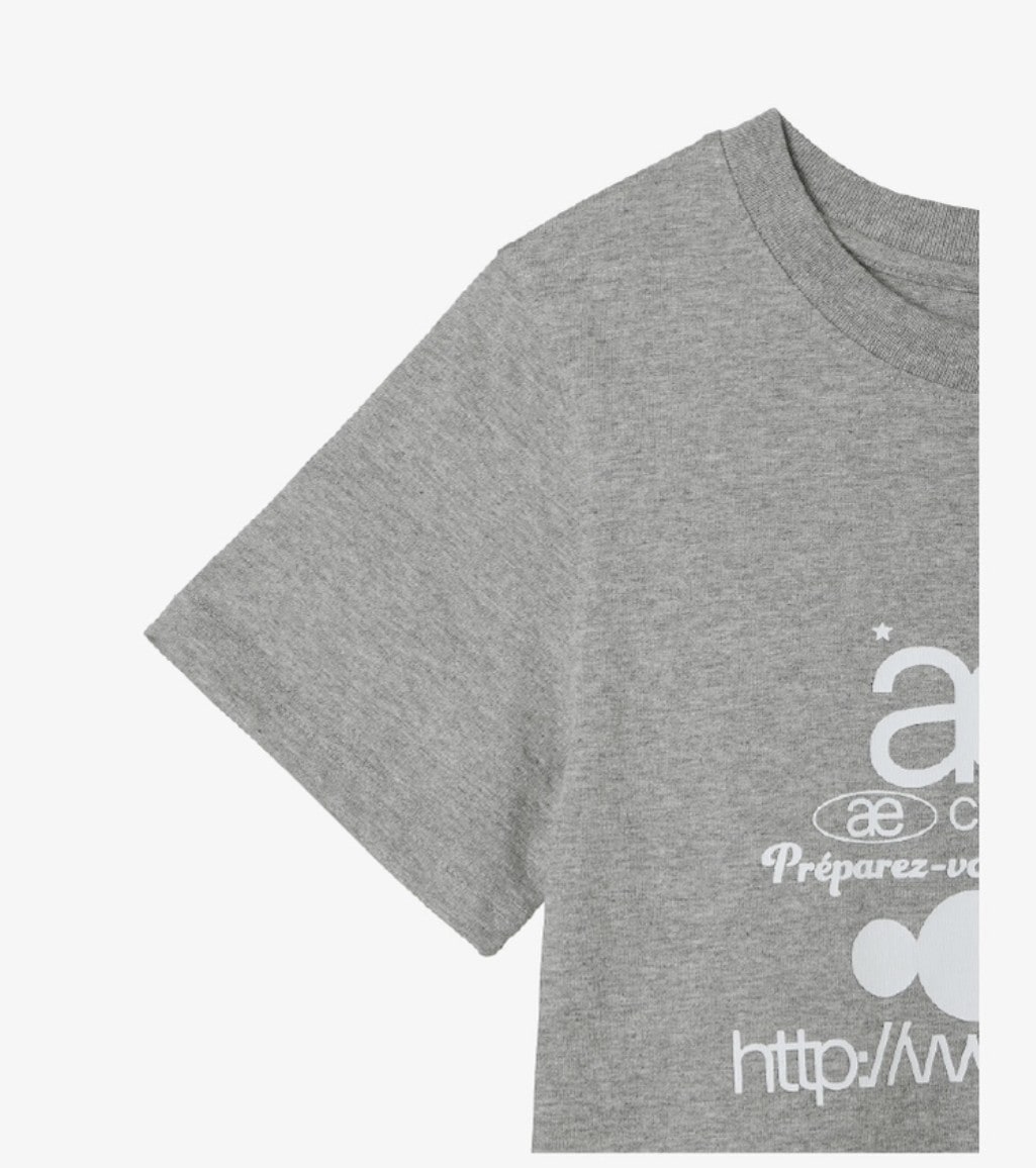 【aeae】 WEB LOGO CROP T-SHIRTS : MELANGE GREY 【aeae】 WEB LOGO CROP T-SHIRTS : MELANGE GREY