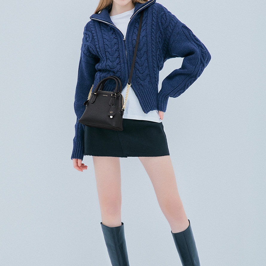 最短翌日発送/SARAH ハンドル付ショルダーバッグ(BLACK/S)IU パクミニョン 韓国ドラマ 韓国ファッション レディース アクセサリー