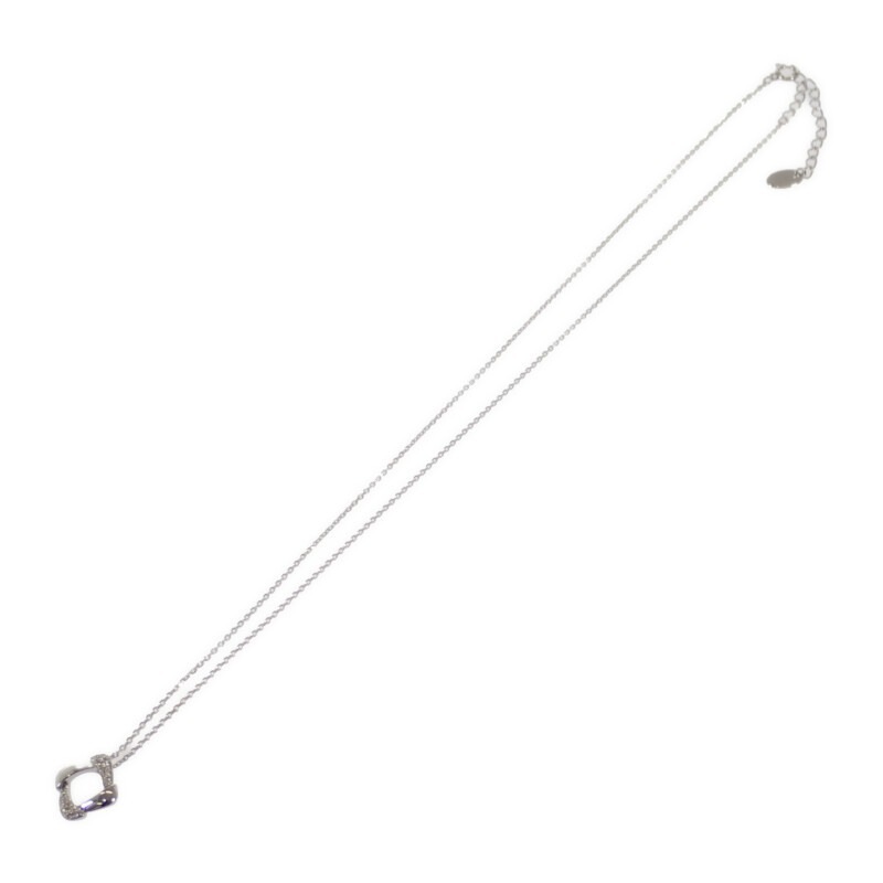 【4℃】スクエア モチーフ ネックレス K18ホワイトゴールド ダイヤモンド レディース