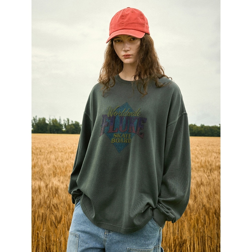 フルークフルークワールドワイドピグメントロングスリーブ T シャツ FLT713 3COLOR W