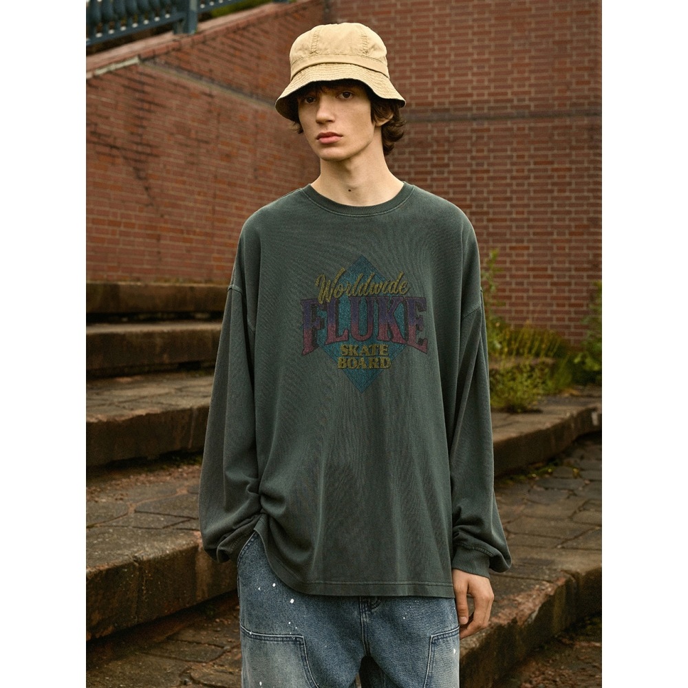 フルークフルークワールドワイドピグメントロングスリーブ T シャツ FLT713 3COLOR W