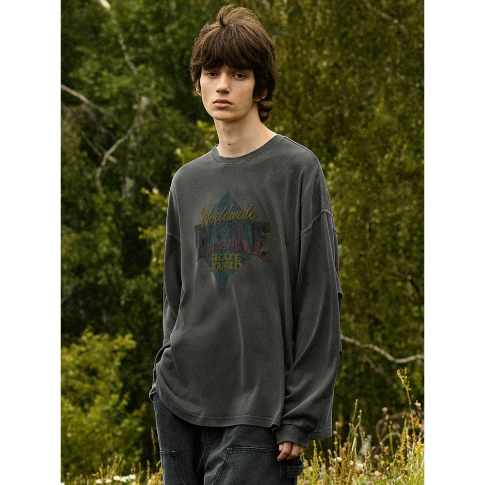フルークフルークワールドワイドピグメントロングスリーブ T シャツ FLT713 3COLOR W