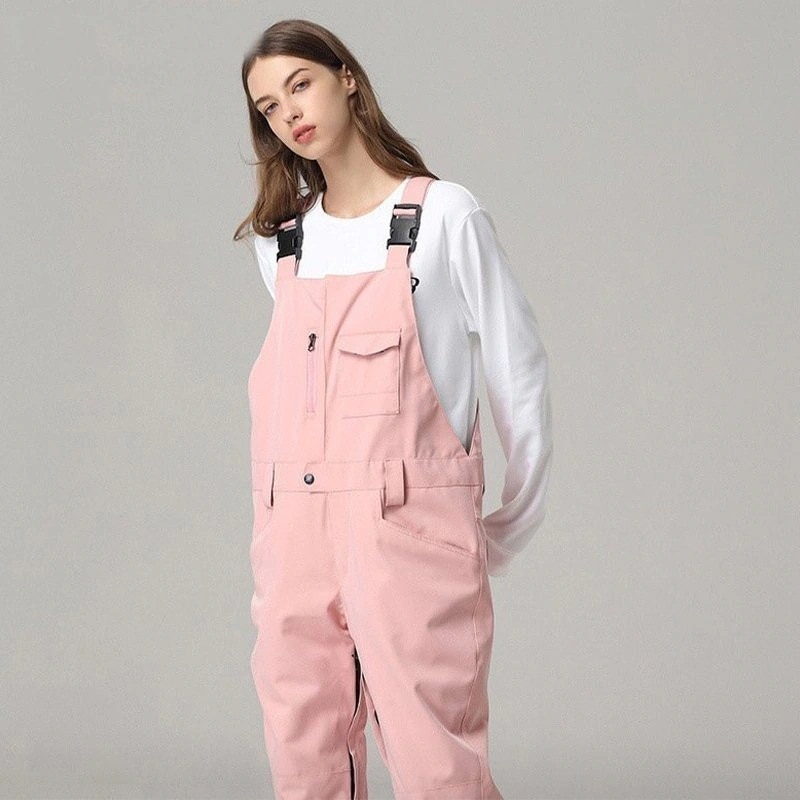 女性用スノーボードオーバーオール ピンク/グレー 女性用スノーボードオーバーオール ピンク/グレー スノーボード