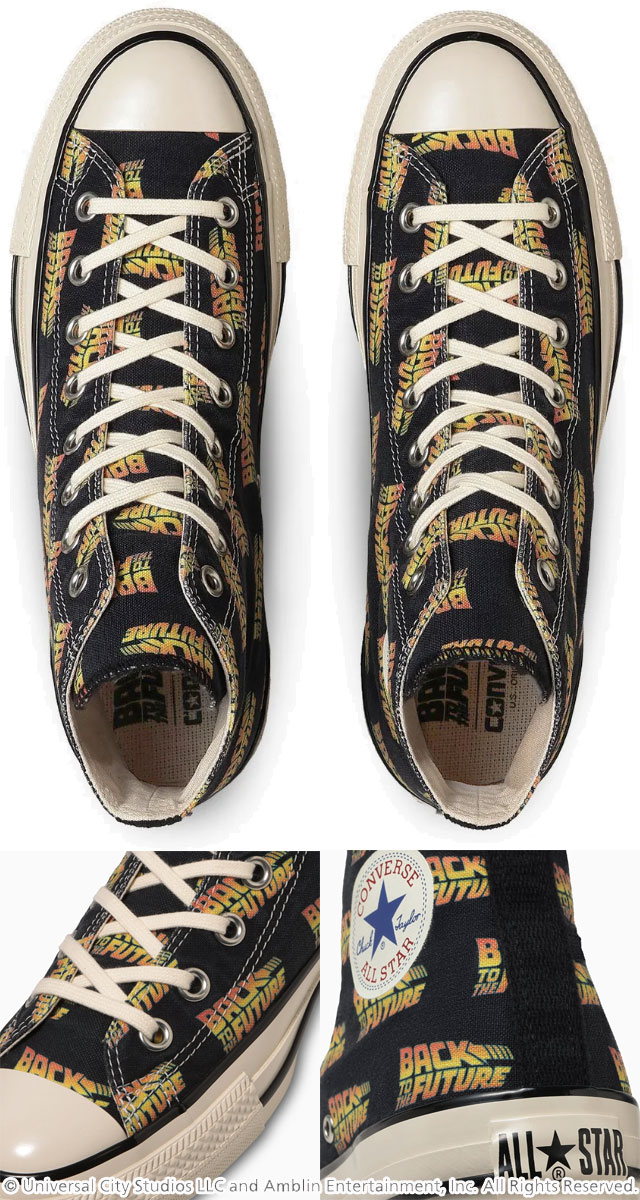 コンバース スニーカー バック・トゥ・ザ・フューチャー 靴 オールスター US LG HI ハイカット黒 メンズ コラボ グッズ レディース 白 カジュアルシューズ レースアップ ブラック 3131