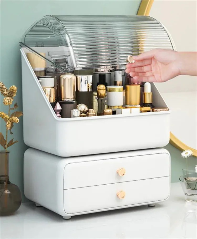 スタイル 収納ボックス 化粧品 デスクトップ シェルフボックス 引き出し式 整理 化粧台 防塵 口紅 スキンケア