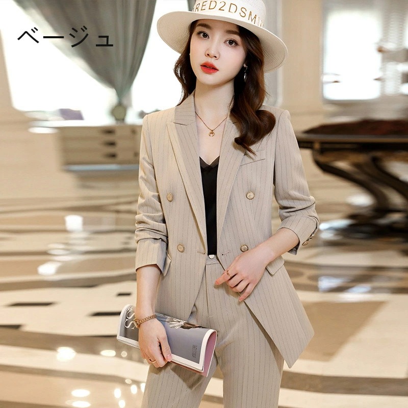 全4色 スーツ レディース パンツスーツ ネイビー ベージュ 黒 ストライプ オシャレ 大きいサイズ スーツ 2点セット ブラウン カジュアルスーツ 通勤 OL オフィススーツ ブラック フォーマル 全4色 スーツ レディース パンツスーツ ネイビー ベージュ 黒 ストライプ オシャレ 大きいサイズ スーツ 2点セット ブラウン カジュアルスーツ 通勤 OL オフィススーツ ブラック フォーマル