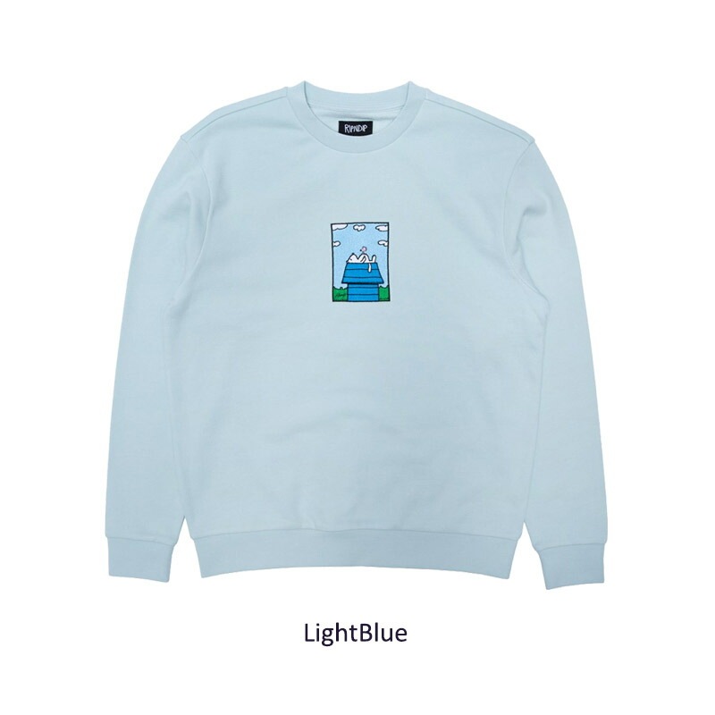 リップンディップ Not Today Embroidered CrewneckLight Blue クルーネック スウェット トレーナー 長袖 男性用 メンズ