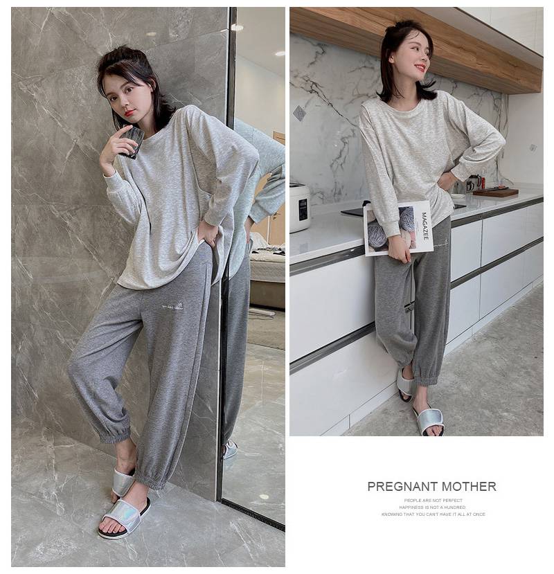 マタニティ パジャマ 上下セット 授乳パジャマ 妊婦 春秋冬 長袖 レディース おしゃれ 可愛い 大きいサイズ ルームウェア 部屋着 授乳 授乳口 付 楽 ウエスト調整付き 臨月 産前産 楽ちん