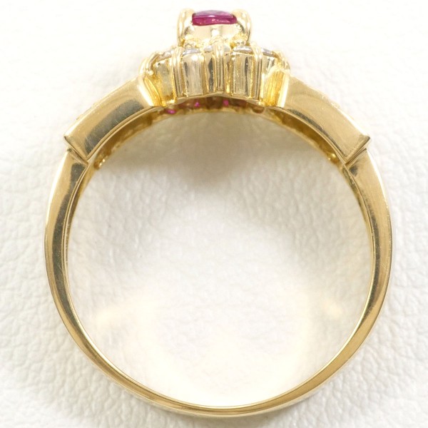 PT900 プラチナ K18YG リング 指輪 12号 ルビー 0.31 ダイヤ ジュエリー 中古 PT900 プラチナ K18YG リング 指輪 12号 ルビー 0.31 ダイヤ ジュエリー 中古