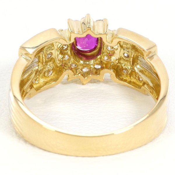 PT900 プラチナ K18YG リング 指輪 12号 ルビー 0.31 ダイヤ ジュエリー 中古 PT900 プラチナ K18YG リング 指輪 12号 ルビー 0.31 ダイヤ ジュエリー 中古