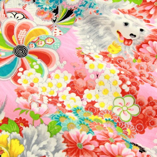 レンタル七五三 着物 3歳 レンタル 女の子 被布着物10点セットピンク地に花と犬/被布：青緑 モダンアンテナ レトロ 衣装 おすすめ レトロ おしゃれ 古典柄 安い 大正ロマン消費税込み