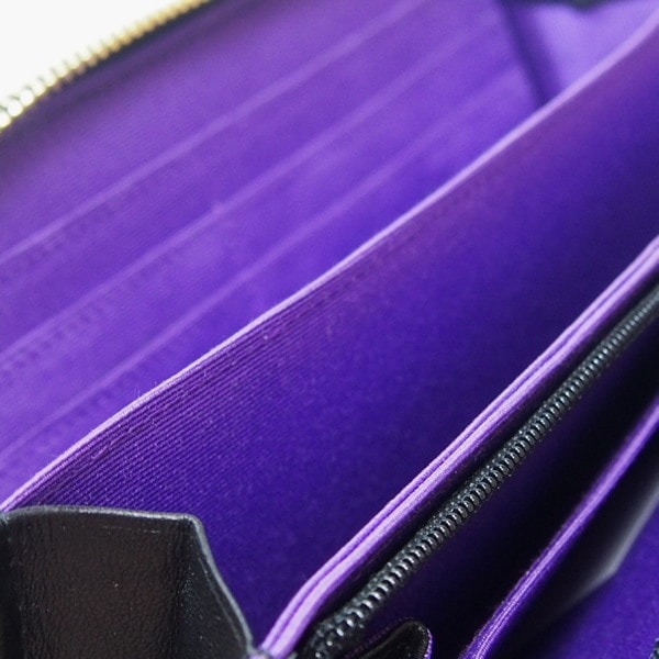 0621 両サイド外ポケット付き ラウンドファスナー クロコダイル ブラック 0621 両サイド外ポケット付き ラウンドファスナー クロコダイル ブラック