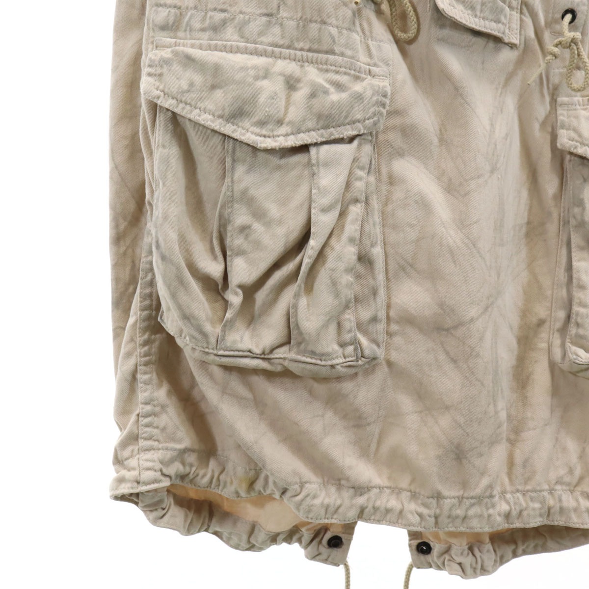 ノースリーブ モッズ ワンピース F ベージュ レディース 古着