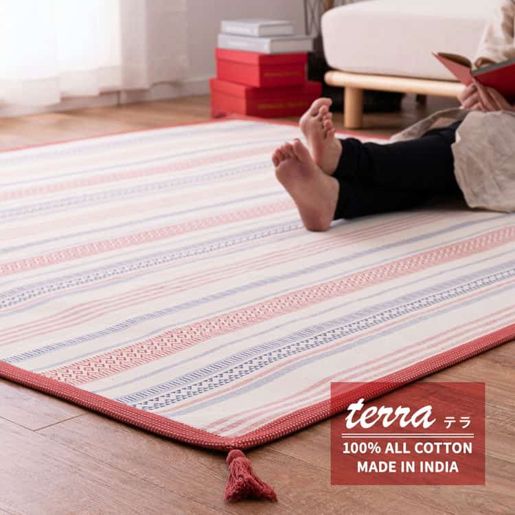 インド綿 ラグ テラ 約185×185cm 洗濯機で洗える 滑り止め 北海道追加送料 沖縄離島はお届け不可 メーカーより直送 インド綿 ラグ テラ 約185×185cm 洗濯機で洗える 滑り止め 北海道追加送料 沖縄離島はお届け不可 メーカーより直送