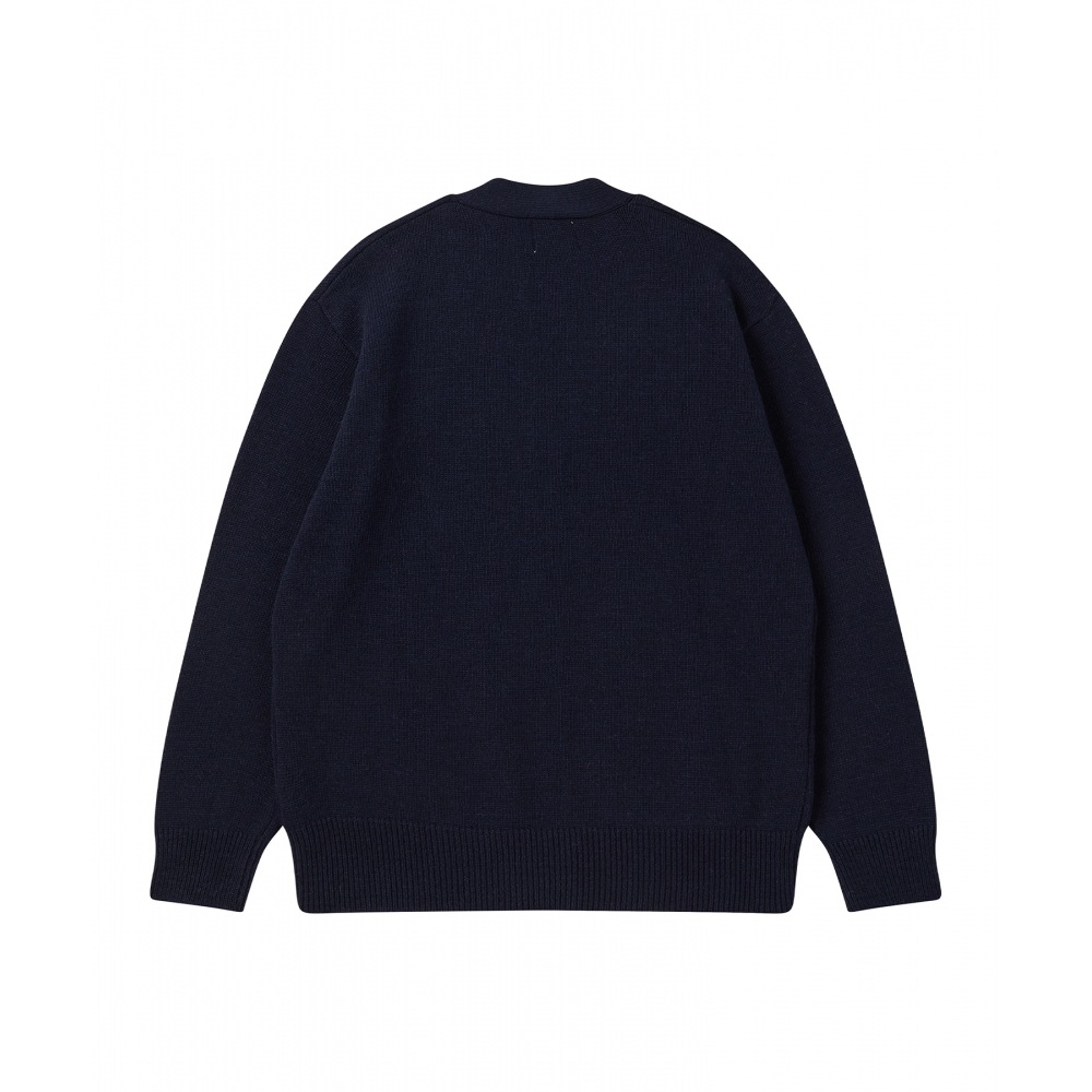 ビヨンドクローゼットノーマンティックベーシックラムズウール Vネックカーディガンネイビー ビヨンドクローゼットノーマンティックベーシックラムズウール Vネックカーディガンネイビー