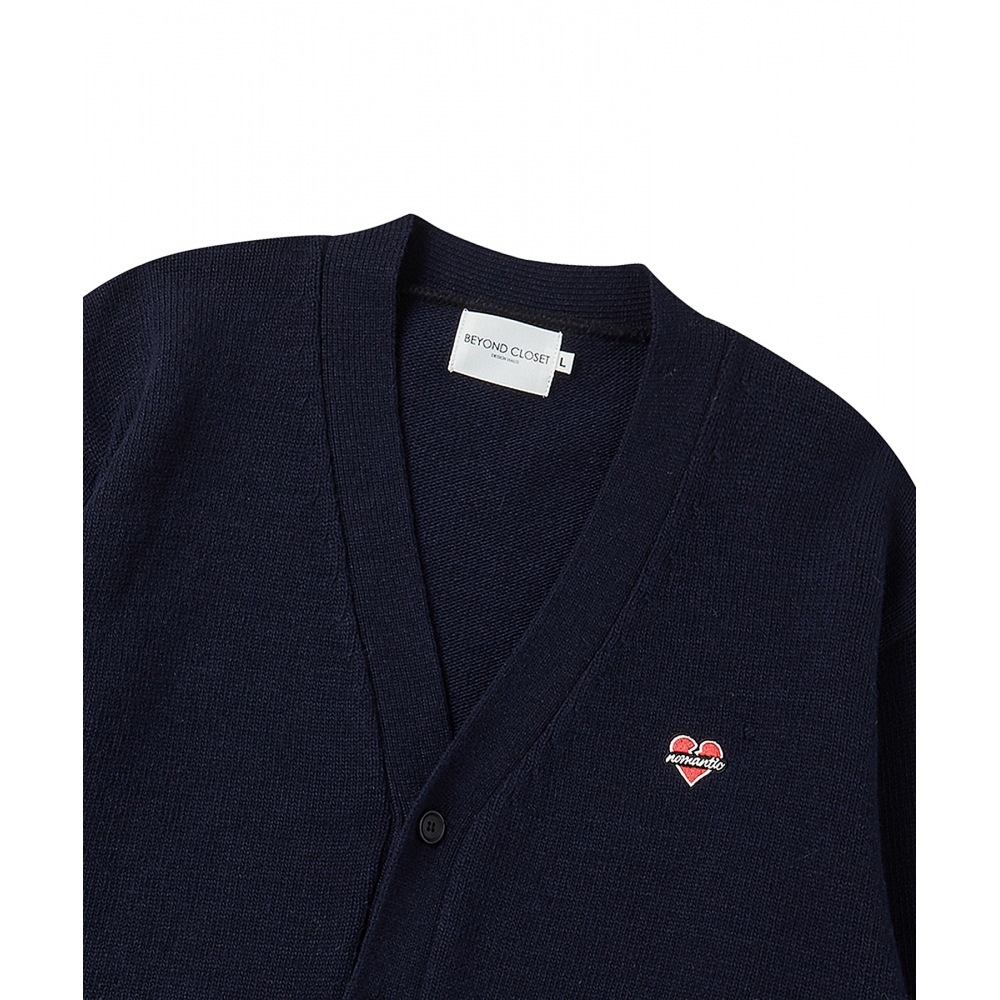 ビヨンドクローゼットノーマンティックベーシックラムズウール Vネックカーディガンネイビー ビヨンドクローゼットノーマンティックベーシックラムズウール Vネックカーディガンネイビー