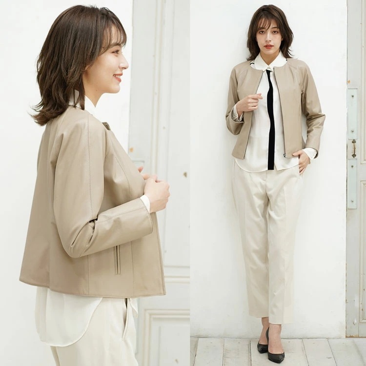 ラムレザーライダースジャケットショート丈 ラムレザーライダースジャケットショート丈