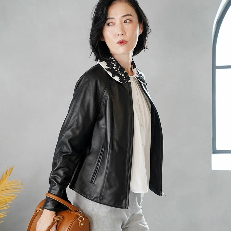 ラムレザーライダースジャケットショート丈 ラムレザーライダースジャケットショート丈