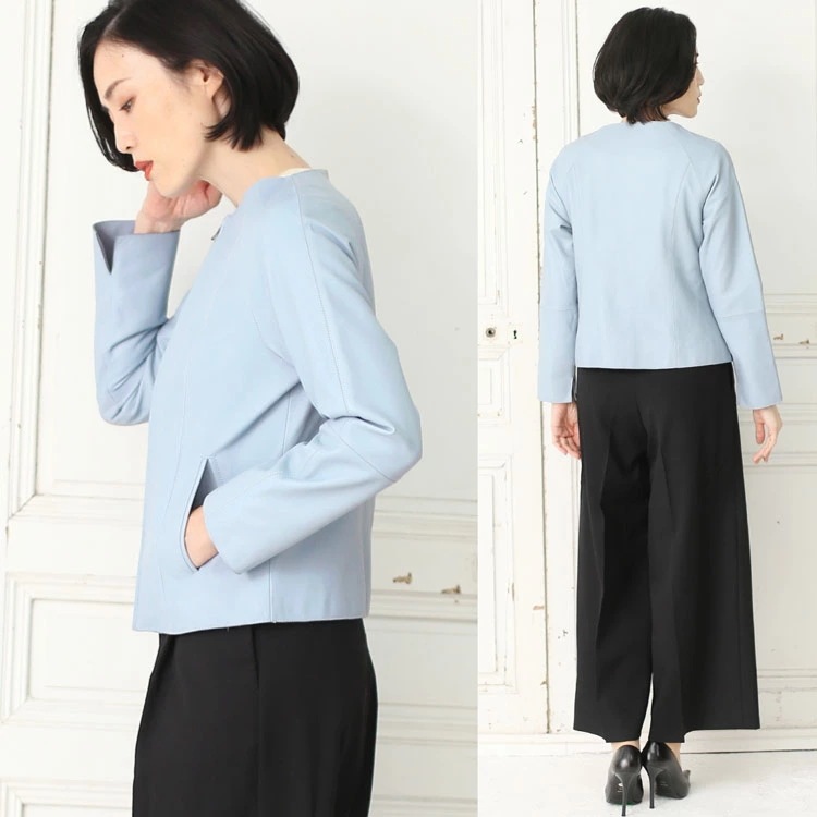 ラムレザーライダースジャケットショート丈 ラムレザーライダースジャケットショート丈