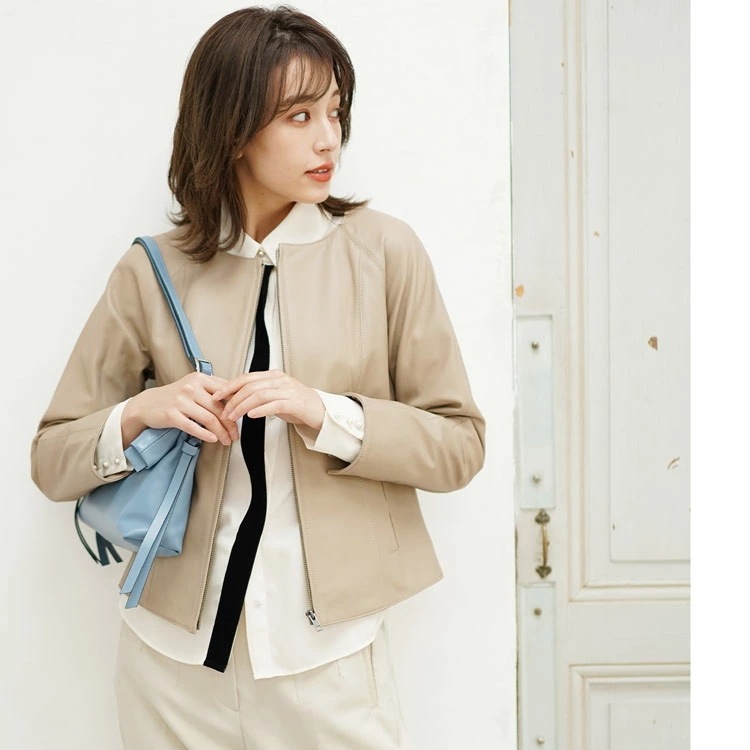 ラムレザーライダースジャケットショート丈 ラムレザーライダースジャケットショート丈