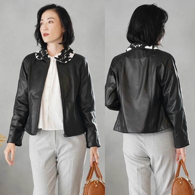 ラムレザーライダースジャケットショート丈 ラムレザーライダースジャケットショート丈