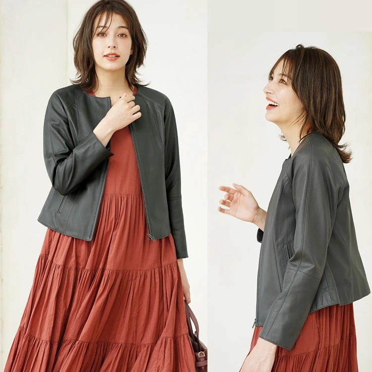 ラムレザーライダースジャケットショート丈 ラムレザーライダースジャケットショート丈