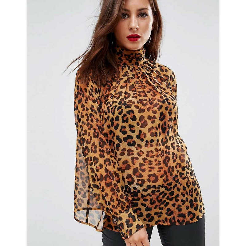 エイソス レディース トップス ブラウス・シャツ【ASOS Fuller Bust Animal Print High Neck Blouse】Multi エイソス レディース トップス ブラウス・シャツ【ASOS Fuller Bust Animal Print High Neck Blouse】Multi