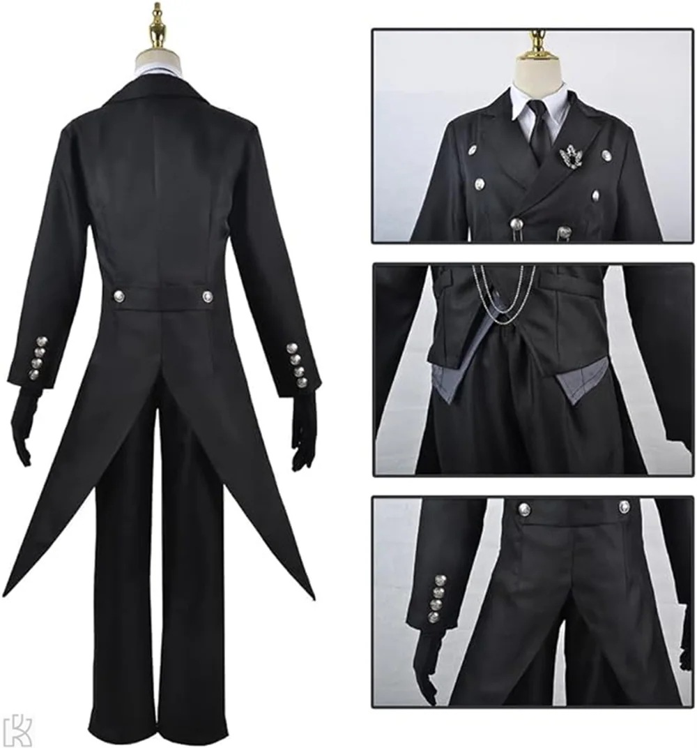 セバスチャン コスプレ メートルカードエリス 燕尾服 執事服 Sebasuchan Black Butler 仮装 変装 舞台演出服 日常服 学園祭 文化祭 ハロウイン クリスマス