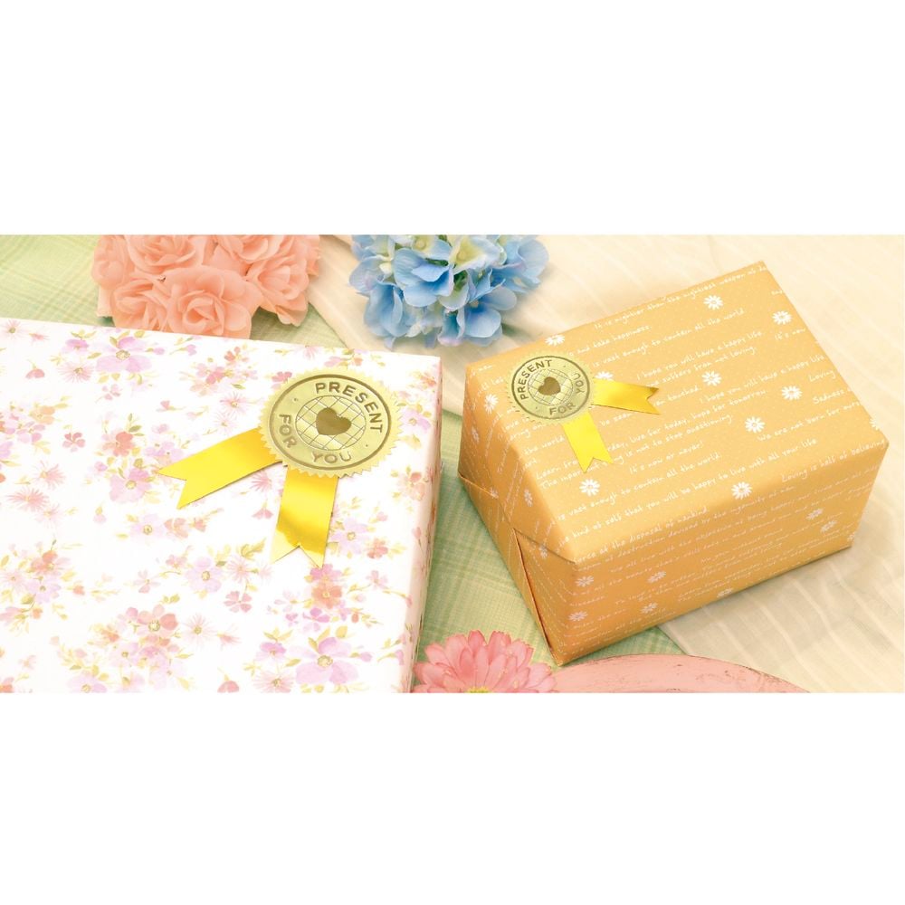 （まとめ買い）ササガワ 包装紙 花柄 フラワーレター オレンジ 半才判 50枚入 49-1525 [x3]