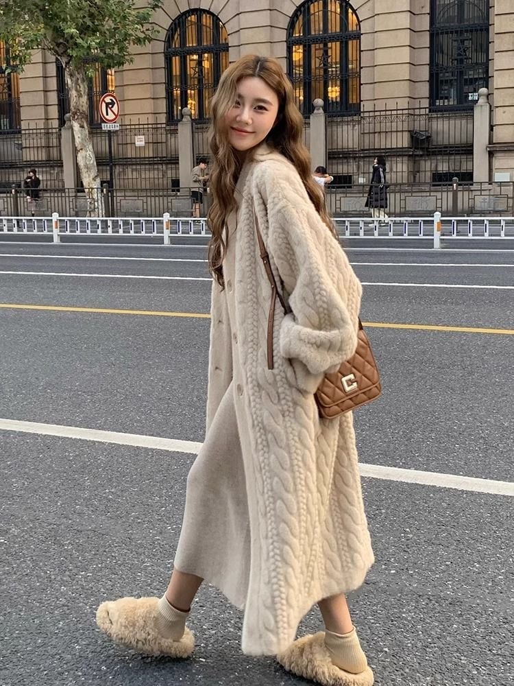 ダウンジャケットふわふわ アウター レディースファッション アウター ロングコート 膝下丈 レディース コート 厚手裏起毛イミテーションウサギ毛 毛皮ジャケットカジュアル ボアコート
