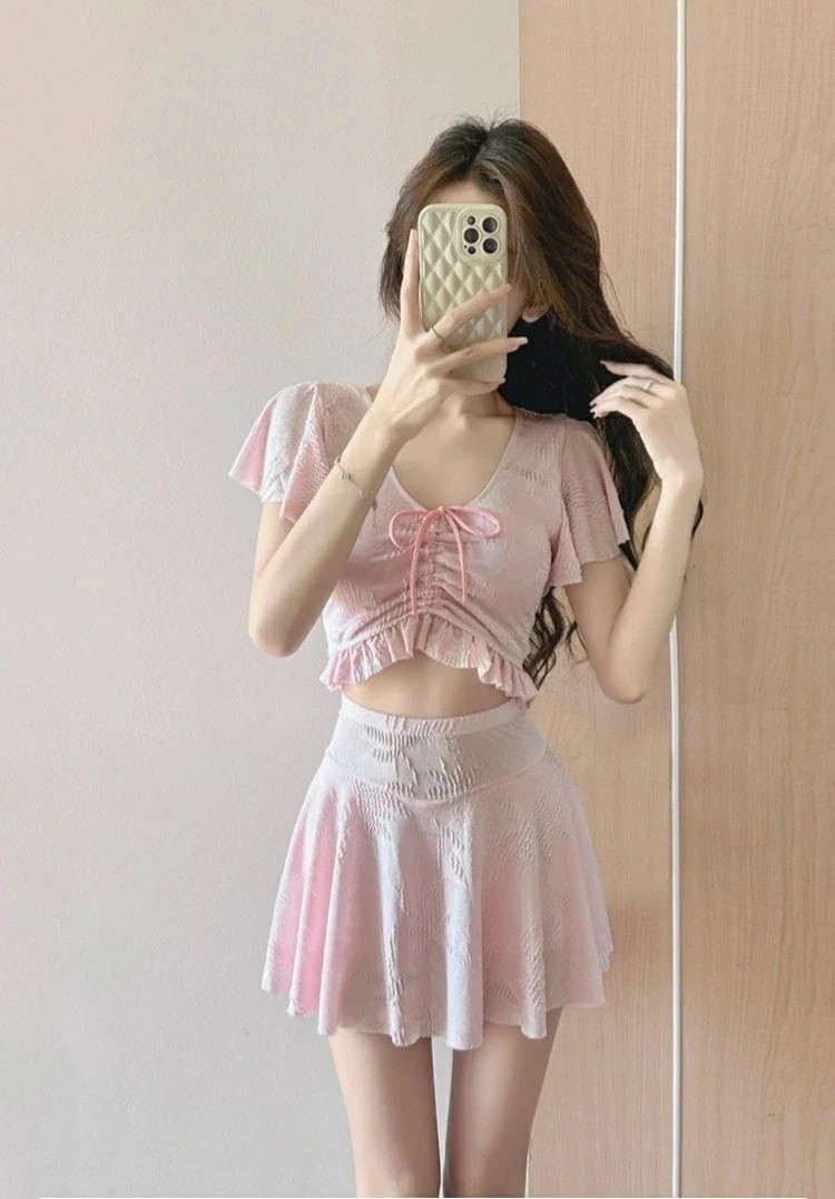 水着 レディース 上下セット 水着 体型カバー 2点セット 20代 30代 40代 女子 水着 セレパート かわいい 水着 温泉 旅行 みずぎ 女子 無地 みずぎ 大人フィットネス 水着 着痩せ プー