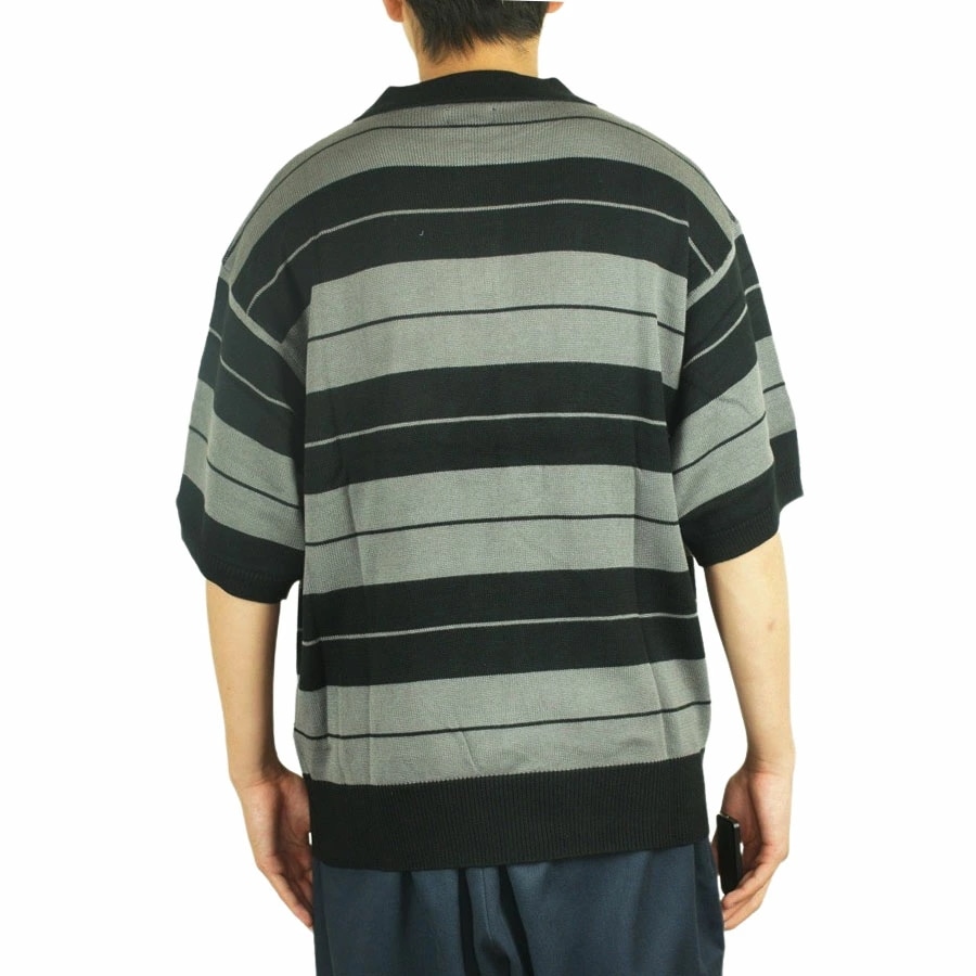 CALTOP キャルトップ カルトップメンズ ニット ポロシャツ999 KNIT SS TOP CHARLIE BROWNチャーリーブラウンBLACK/CHAR