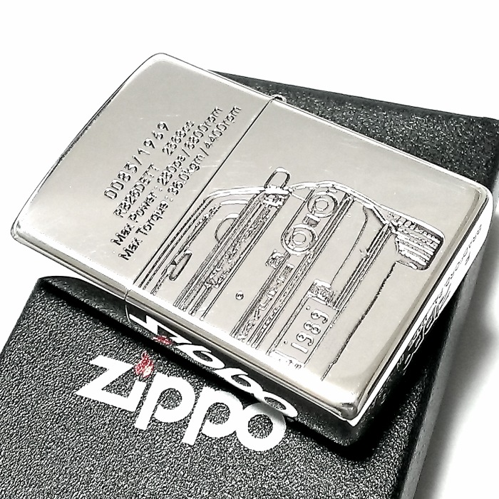 ZIPPO ライター スカイラインGT-R 生誕50周年記念 ジッポ R32 限定 日産公認モデル GTR-BNR32 シリアル入り シルバーイブシ 両面加工 車 かっこいい メンズ ギフト