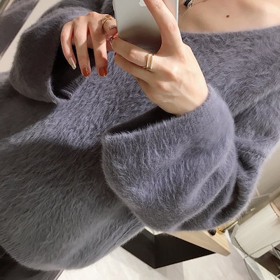 モヘア Vネック セーター リラックス 大人 キレイ目 ふわふわ 長袖 ドロップショルダー フェイクファー ☆ パープル ピンク ホワイト グリーン レディース 20代 30代 40代 【0508】 モヘア Vネック セーター リラックス 大人 キレイ目 ふわふわ 長袖 ドロップショルダー フェイクファー ☆ パープル ピンク ホワイト グリーン レディース 20代 30代 40代 【0508】