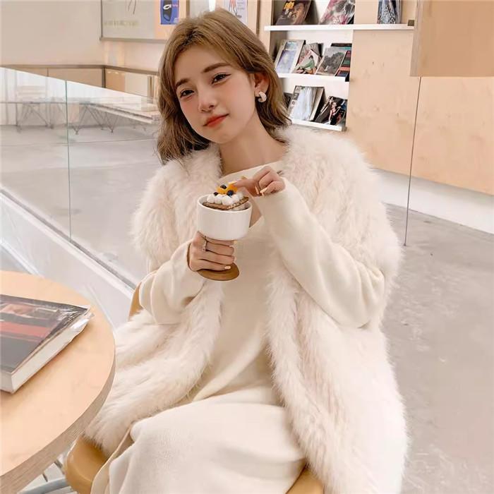 フェイクファー ボリューム感 ノーカラー ふわふわ 体型カバー ジレ レディース もこもこ ベスト 防寒 アウター 羽織り ファー ベスト ゆったり トップス