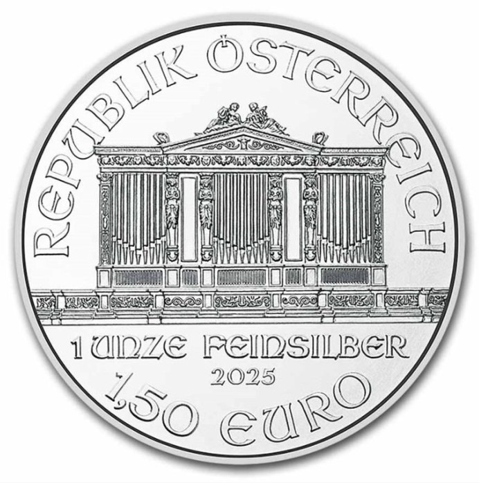 銀貨 ウィーン銀貨 1オンス 5枚セット（5オンス） クリアケース入り 1oz オーストリア造幣局発行 Silver Coin(55516) オーストリア造幣局発行 ウィーン銀貨 1オンス 5枚セット オーストリア