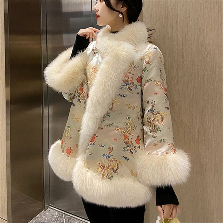 通勤する 2021年冬の新作 イミテーションフォックス ポンチョ ファー コート 中国の風 中国服 通勤する 2021年冬の新作 イミテーションフォックス ポンチョ ファー コート 中国の風 中国服