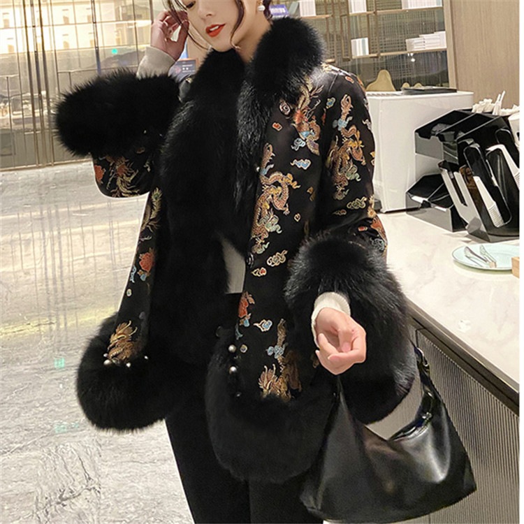 通勤する 2021年冬の新作 イミテーションフォックス ポンチョ ファー コート 中国の風 中国服 通勤する 2021年冬の新作 イミテーションフォックス ポンチョ ファー コート 中国の風 中国服