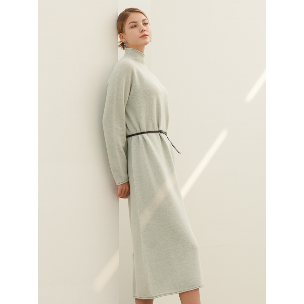 ACUD ハイネックカシミヤニットワンピース ミント ACUD ハイネックカシミヤニットワンピース ミント
