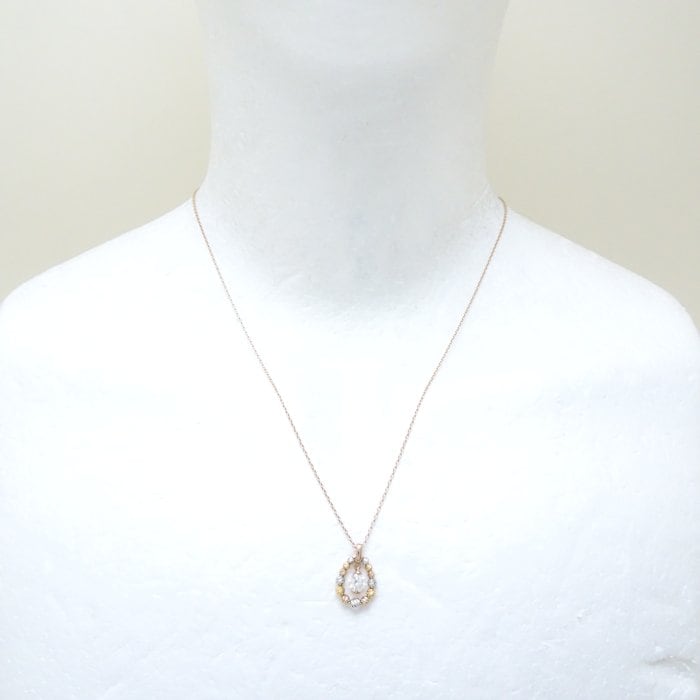 ダイヤモンド ネックレス ダイヤモンド0.32ct K18スリーカラーゴールド/75640【中古】 ダイヤモンド ネックレス ダイヤモンド0.32ct K18スリーカラーゴールド/75640【中古】