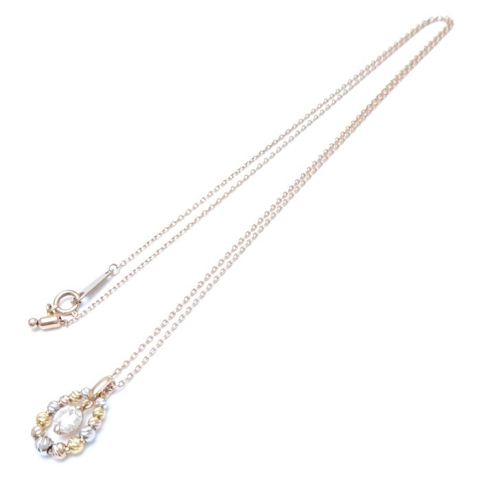 ダイヤモンド ネックレス ダイヤモンド0.32ct K18スリーカラーゴールド/75640【中古】 ダイヤモンド ネックレス ダイヤモンド0.32ct K18スリーカラーゴールド/75640【中古】