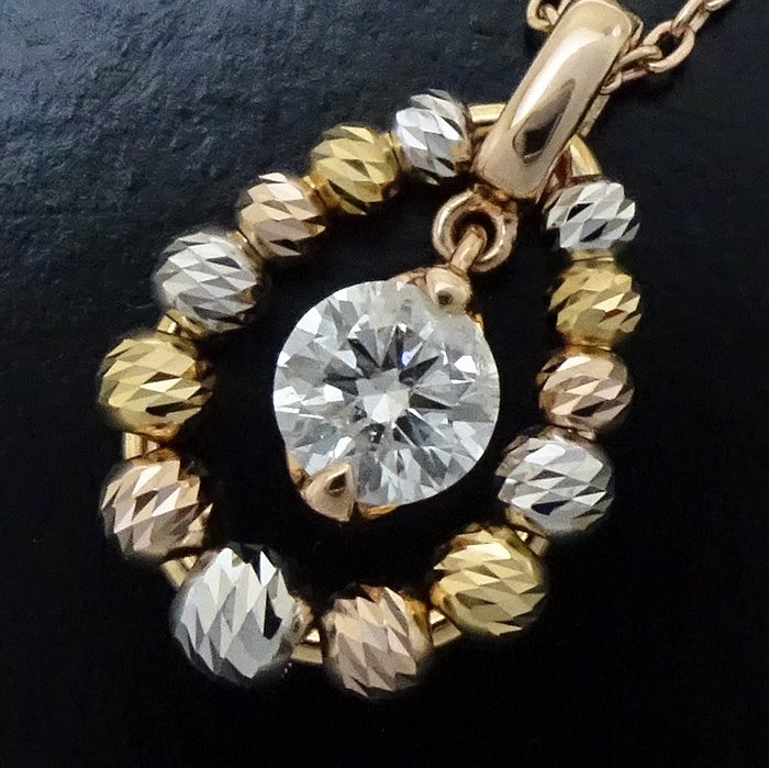 ダイヤモンド ネックレス ダイヤモンド0.32ct K18スリーカラーゴールド/75640【中古】 ダイヤモンド ネックレス ダイヤモンド0.32ct K18スリーカラーゴールド/75640【中古】