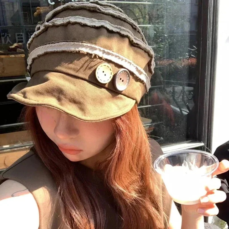 1つ買うと1つ無料レトロヒッピースタイルローエッジステッチボタンプリーツベレー帽レディース顔見せ小さなストリートソフトトップy2kキャスケット帽子 1つ買うと1つ無料レトロヒッピースタイルローエッジステッチボタンプリーツベレー帽レディース顔見せ小さなストリートソフトトップy2kキャスケット帽子