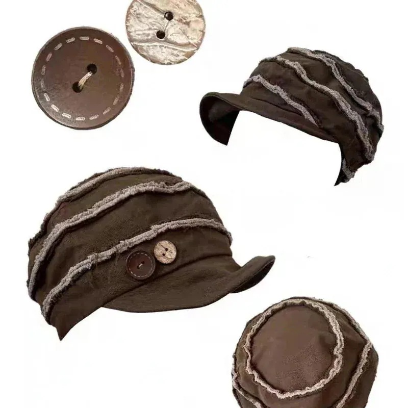 1つ買うと1つ無料レトロヒッピースタイルローエッジステッチボタンプリーツベレー帽レディース顔見せ小さなストリートソフトトップy2kキャスケット帽子 1つ買うと1つ無料レトロヒッピースタイルローエッジステッチボタンプリーツベレー帽レディース顔見せ小さなストリートソフトトップy2kキャスケット帽子